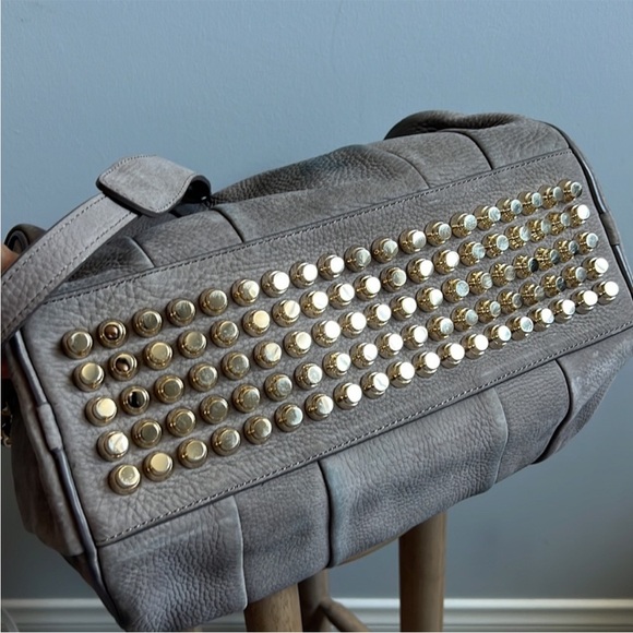 ALEXANDER WANG Large Rocco in Elephant Gray Soft Pebble and Gold - Picture 6 of 14